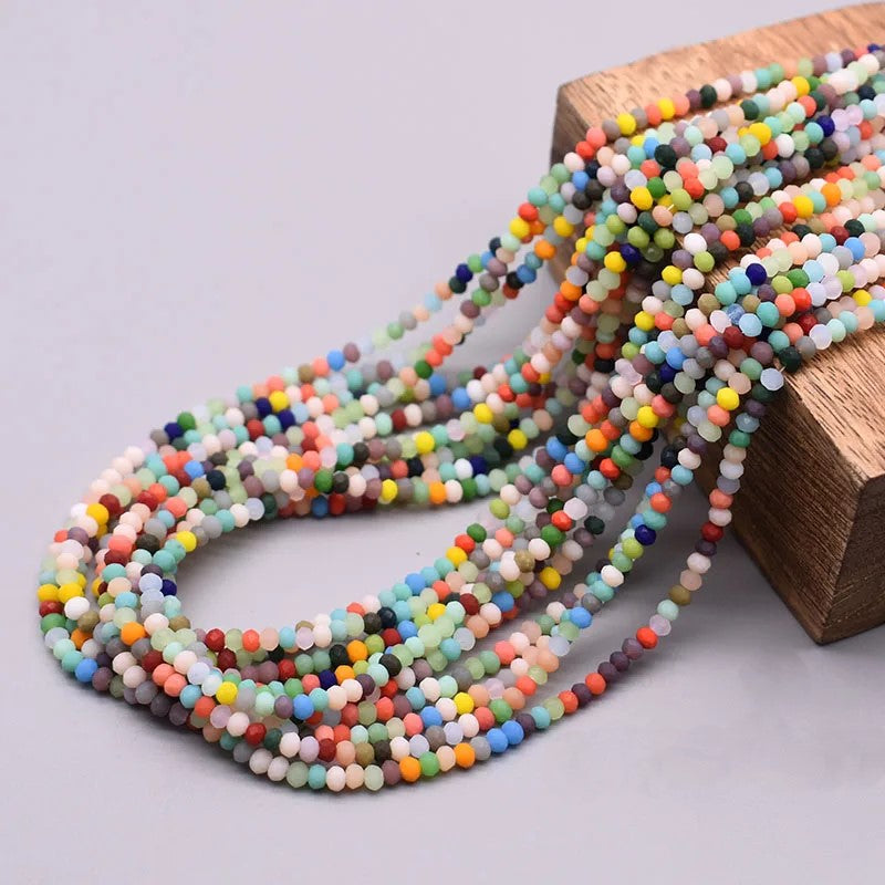 Matta facetterade DIY pärlor 2x3 mm (45 olika färger)
