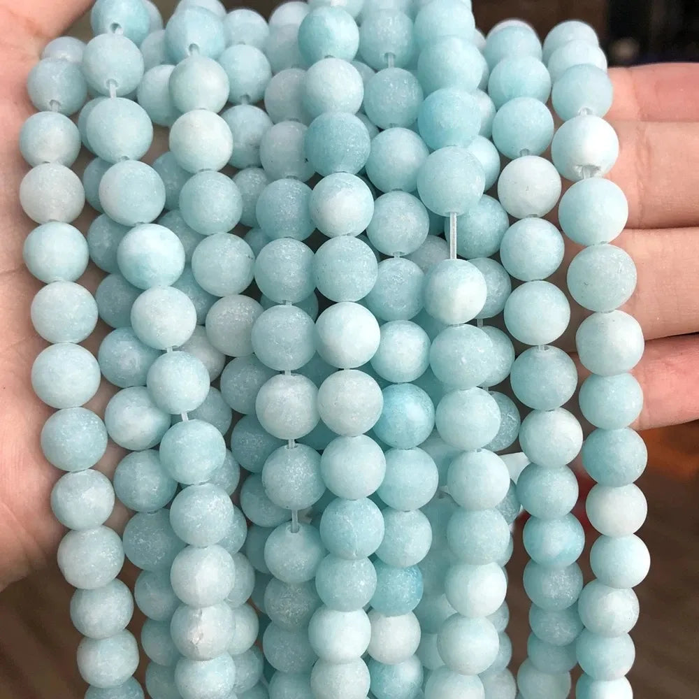 Matta Amazonite pärlor för DIY smyckestillverkning 6/8/10mm