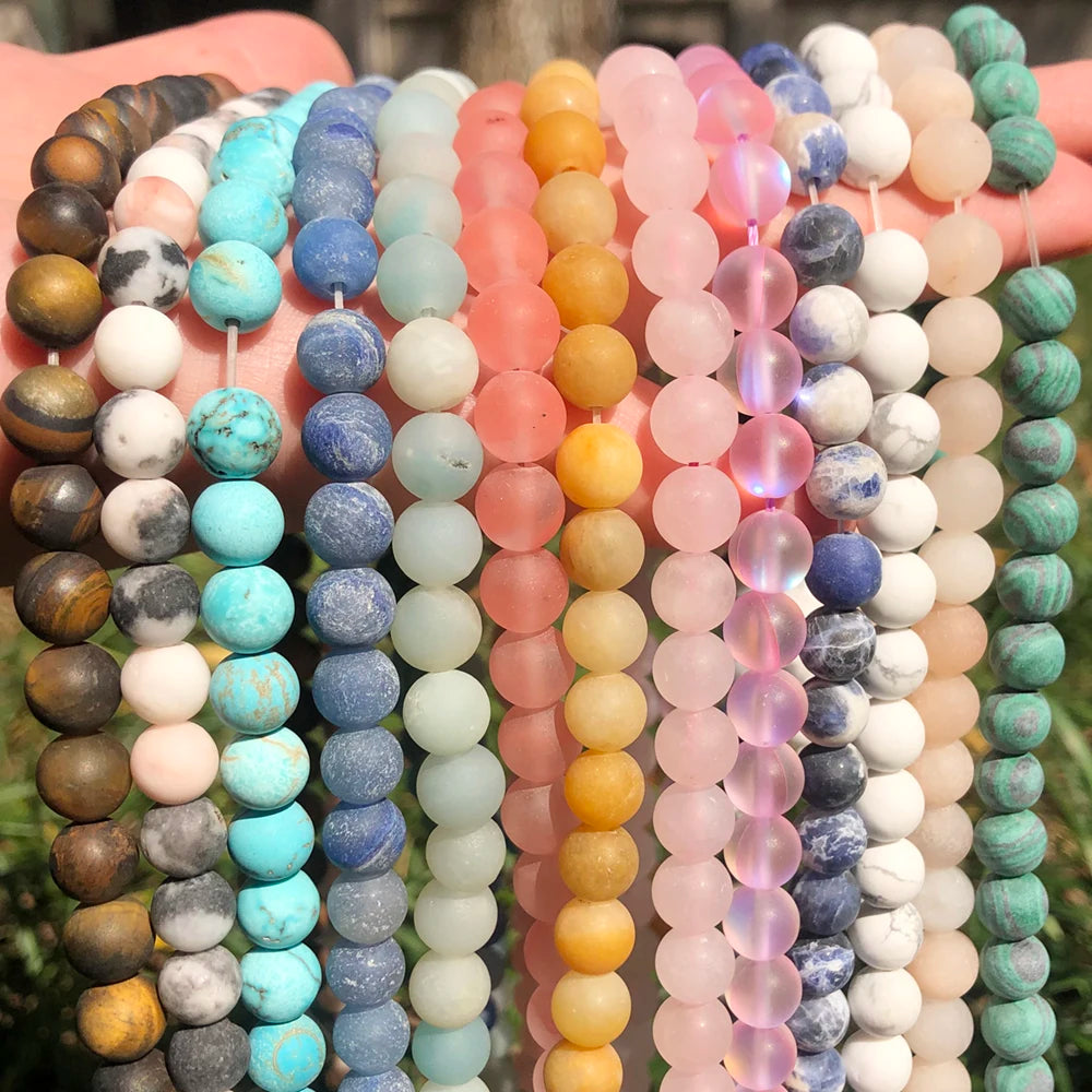Matta Amazonite pärlor för DIY smyckestillverkning 6/8/10mm