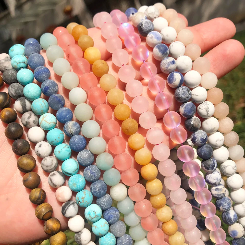 Matta Amazonite pärlor för DIY smyckestillverkning 6/8/10mm