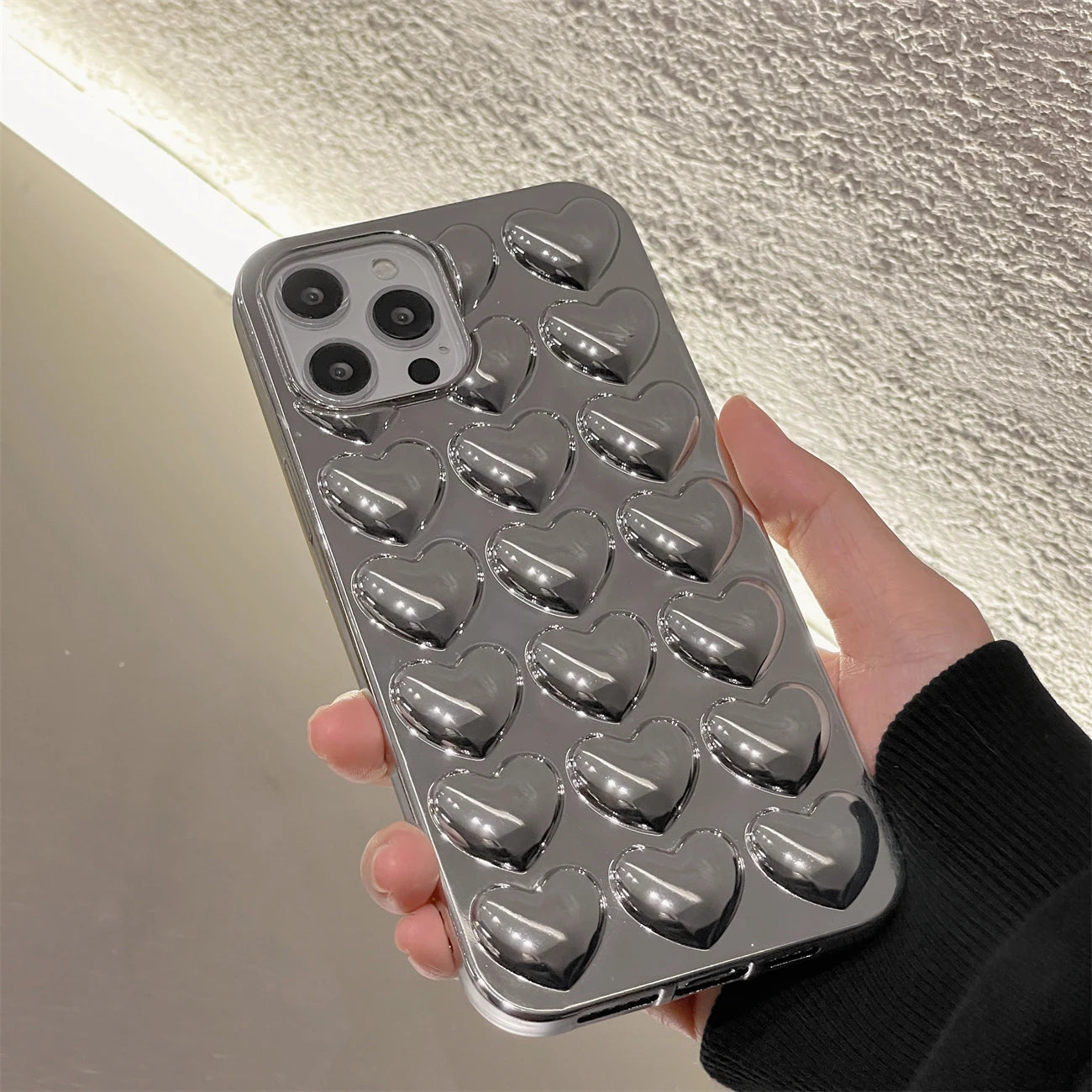 Mobilskal med 3D hjärtan