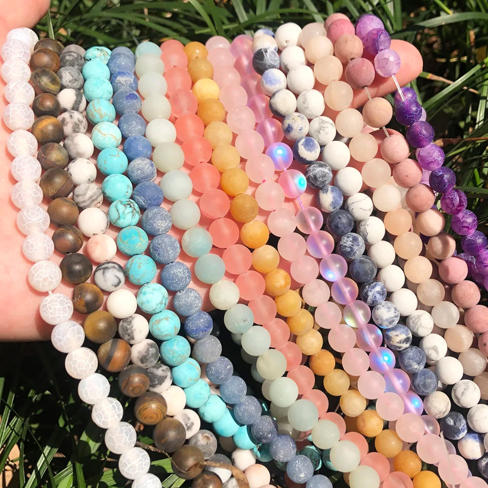 Matta Amazonite pärlor för DIY smyckestillverkning 6/8/10mm