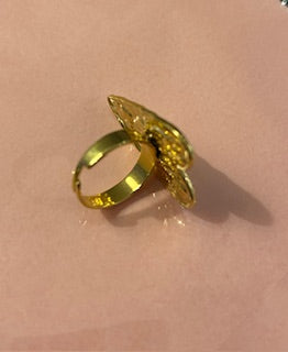 Ring med stort hjärta - guldfärgad