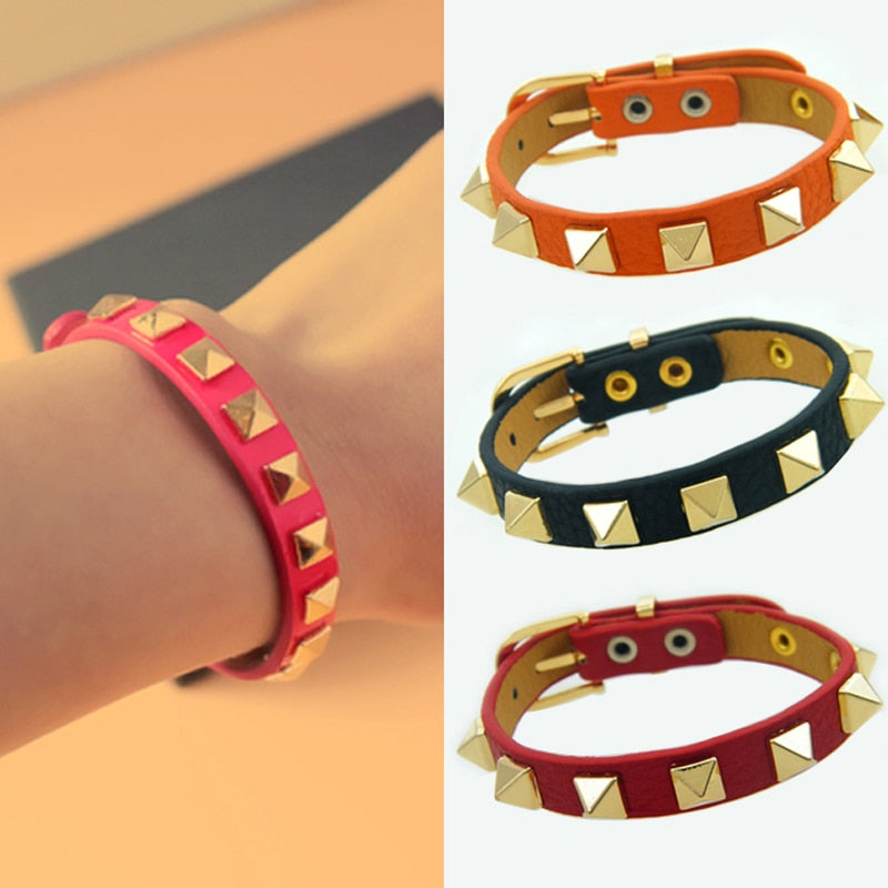 Enkelt nitarmband i fyra olika färger