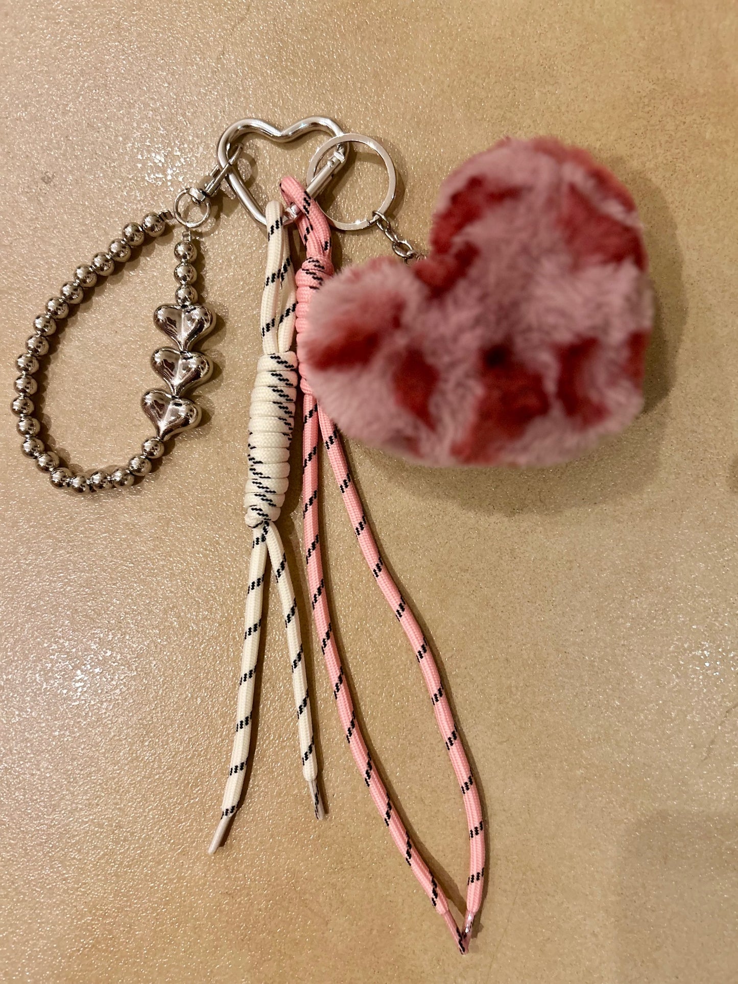 Rosa hjärta - DIY bag charm