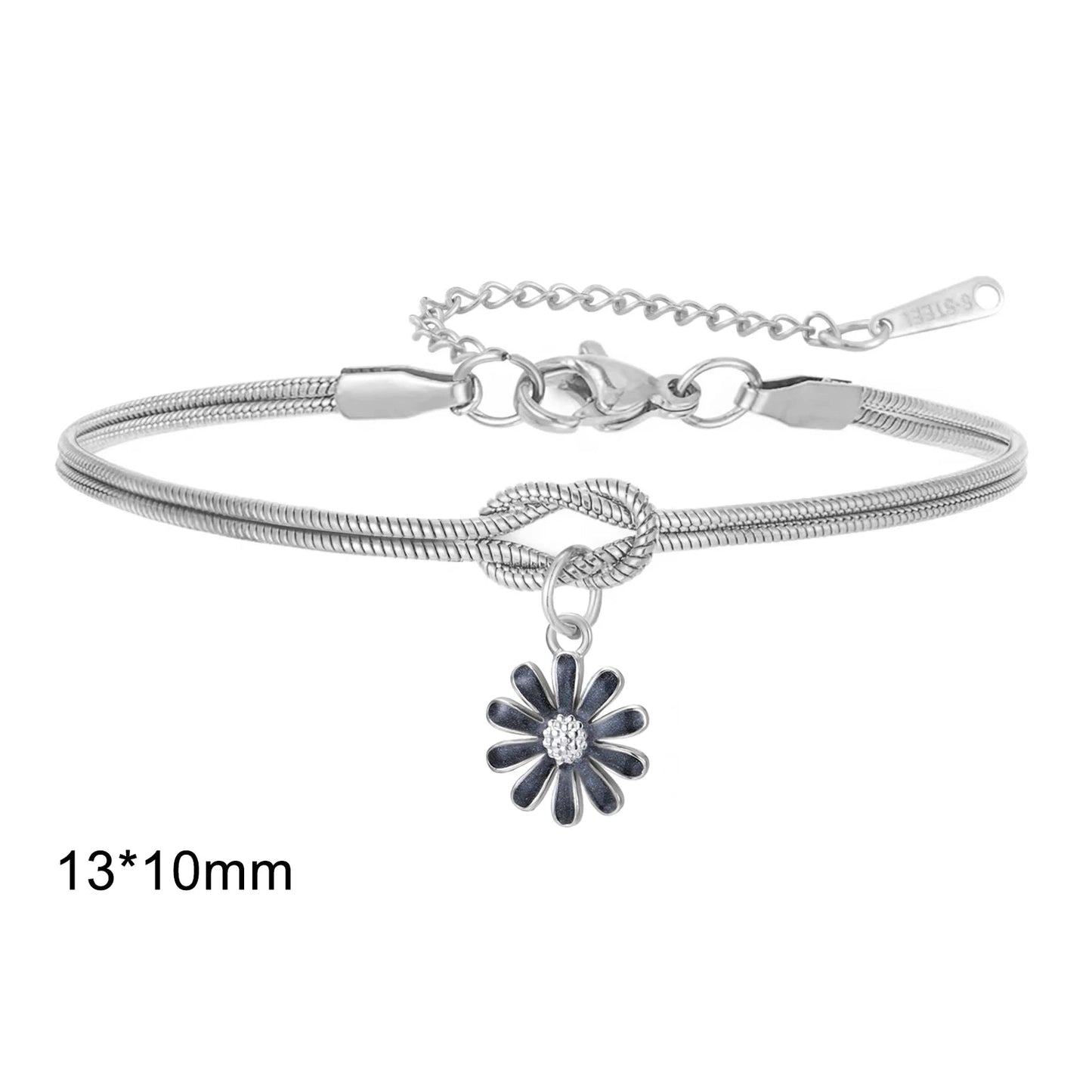 Armband med knut och söt blomma