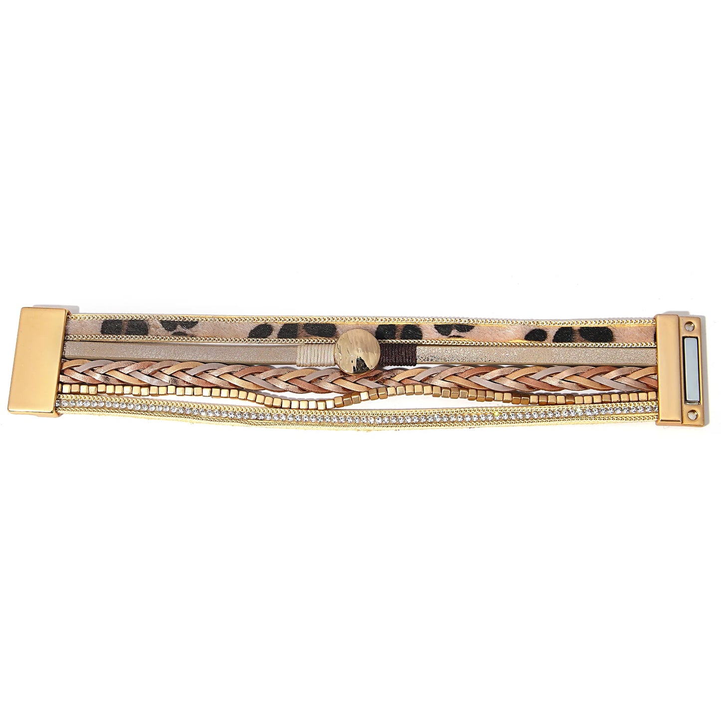 Armband i flera lager - leopard