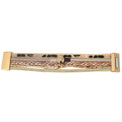 Armband i flera lager - leopard