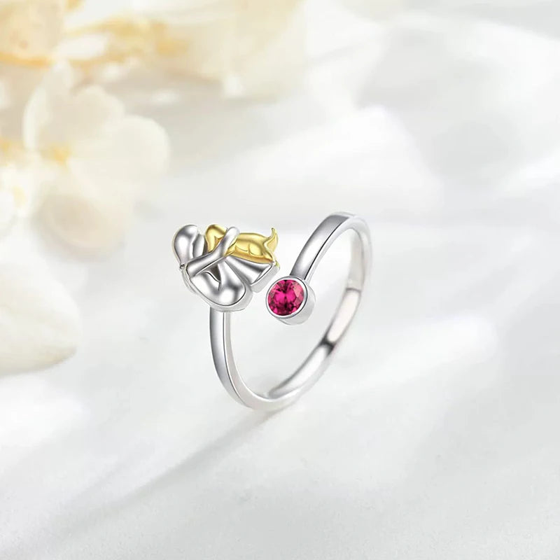 Ring med sten - Flicka som kramar hund