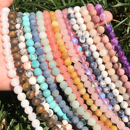 Matta Amazonite pärlor för DIY smyckestillverkning 6/8/10mm