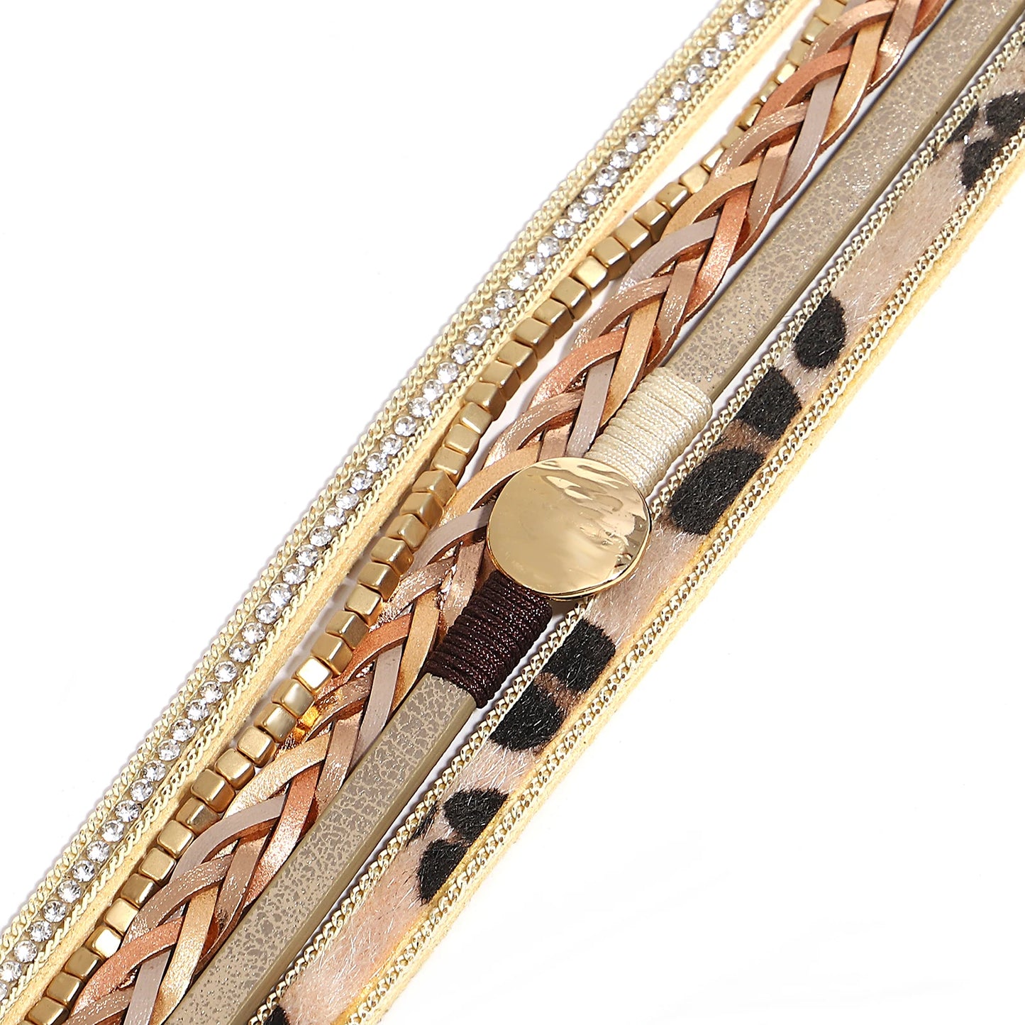 Armband i flera lager - leopard