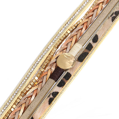 Armband i flera lager - leopard