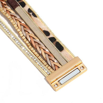 Armband i flera lager - leopard